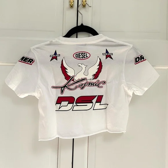 Diesel Cropped Tee with Graphics - Picture 7 of 13